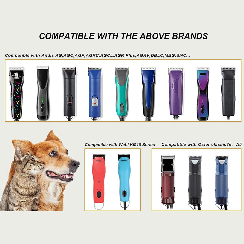 7FC Detachable Pet Dog Grooming Blades, Compatible with Ainds, Oster A5, Wahl KM-10 and Other Series Clippers, Size: 7FC Blade 1/8-Inch 3.2mm Cut Length. Black-3Pcs. 7FC(3.2mm)-Black-3Pcs - PawsPlanet Australia