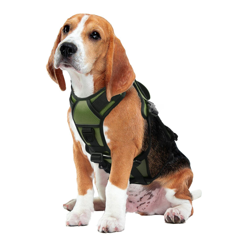 AUROTH Dog Harness, Escape Proof Dog Harness for Medium Sized Dog, No Pull Dog Harness for Large Dogs, Soft Padded Reflective Adjustable Dog Vest Harness with Lift Handle, Harness Medium Size Dog M(Neck:16.5''-22",chest:22.8"-34") Green - PawsPlanet Australia