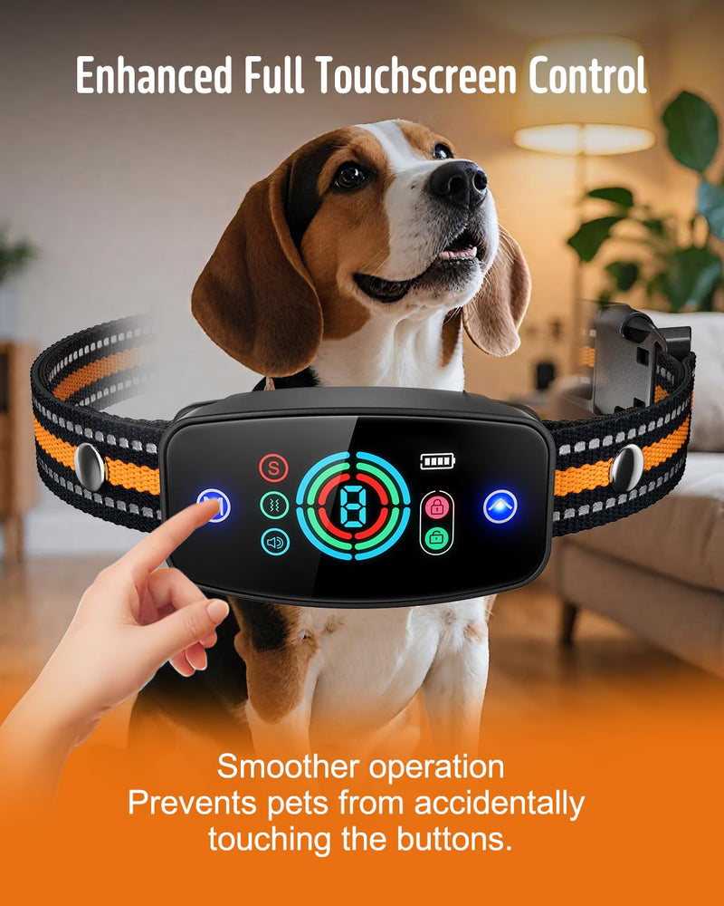 Dog Bark Collar for Large Medium Small Dogs, Rechargeable Smart Bark Control Collars, Automatic Anti Barking Training Collar with 5 Adjustable Sensitivity Beep, Vibration, Shock Modes - PawsPlanet Australia