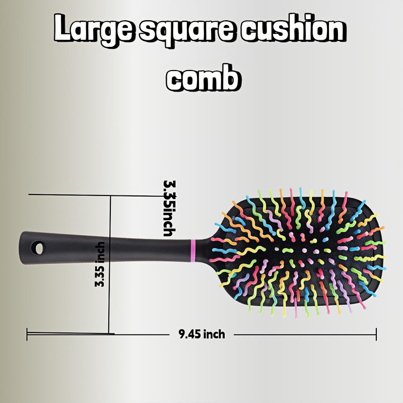 Tough Rainbow Bristle Mane/Tail Brush Rainbow Paddle Mane and Tail Brush Air Cushion Comb Detangler Plastic Forky Comb for Horses
