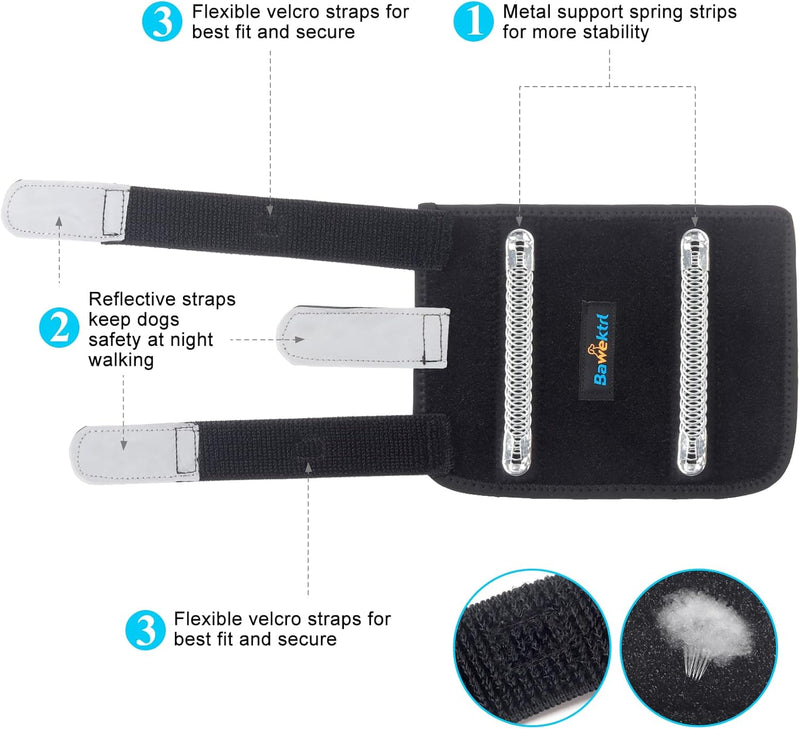 (L/XL) Dog Front Leg Brace, Pair of Dog Leg Brace with Metal Strips, Canine Front Leg Hock Wrap Sleeve for Carpal Support, Protects Wounds Brace Heals and Prevents Injuries and Sprains (L/XL)