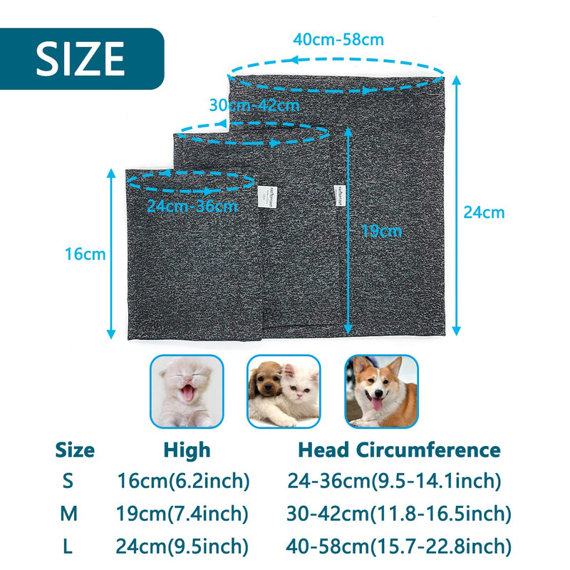 Quiet Ears for Dogs Noise Protection, No Flap Ear Wraps for Dogs, Stretchy Dog Snood for Noise Reduce Grooming Bathing, Dog Noise Cancelling Ear Muffs for Cats,Grey S Grey - PawsPlanet Australia