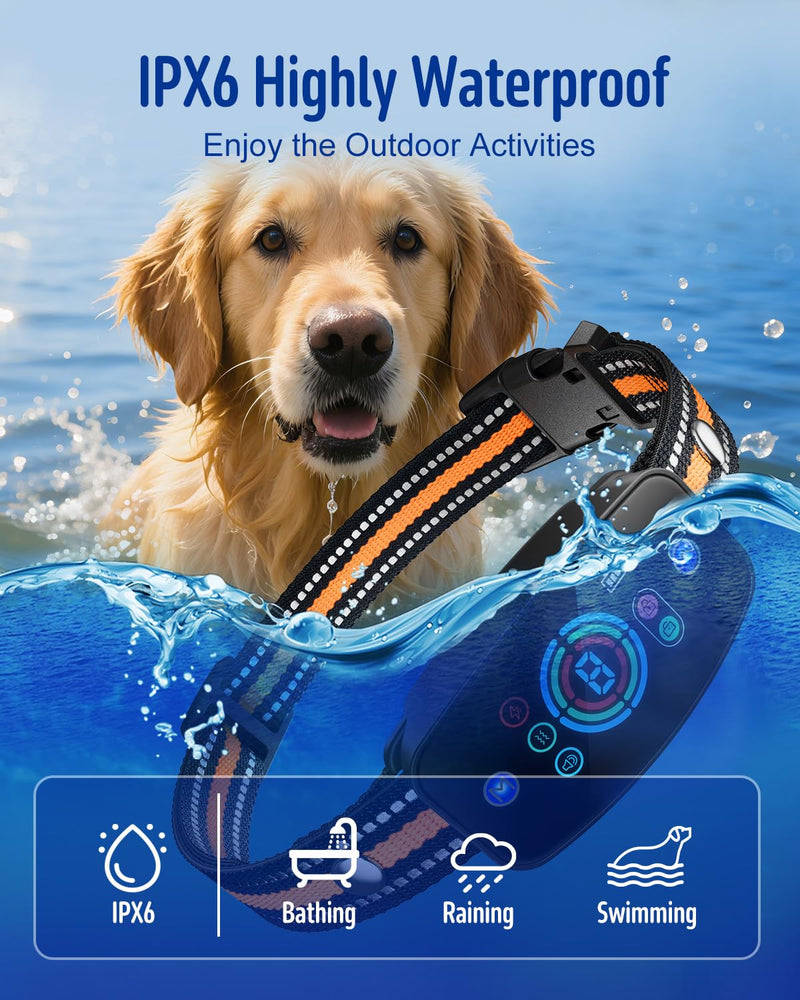 Dog Bark Collar for Large Medium Small Dogs, Rechargeable Smart Bark Control Collars, Automatic Anti Barking Training Collar with 5 Adjustable Sensitivity Beep, Vibration, Shock Modes - PawsPlanet Australia