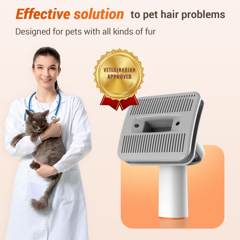 Afloia Dog Brush Vacuum Attachment - Pet Grooming Tool for Dogs & Cats (Vacuum Not Included), Compatible with 1-1.5" Round Port Vacuums (Dyson,Bissell,Eureka,Dirt Devil), with Extension Hose M 3.0 - PawsPlanet Australia