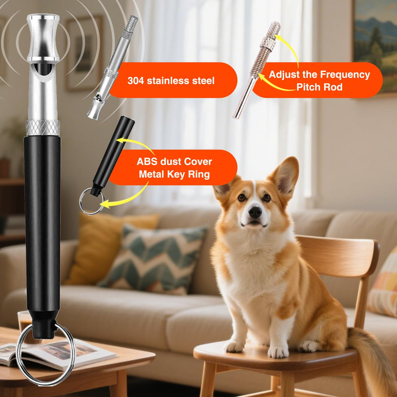 3 Pack Dog Whistle Training, Adjustable Volume Dog Whistle with Lanyard(Black,White and Orange) - PawsPlanet Australia