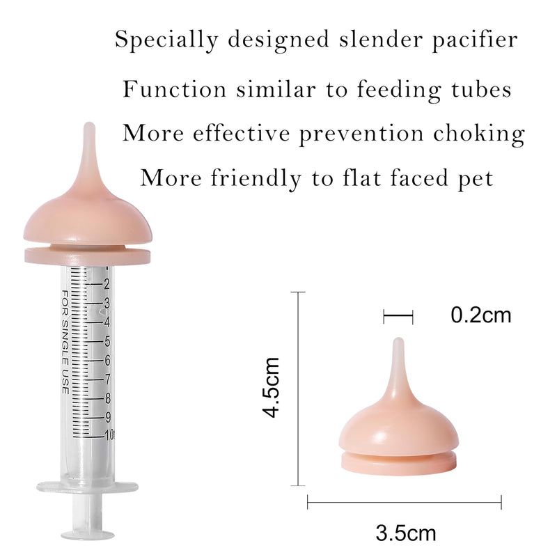 Kitten Feeder Bottle, Silicone Feeding Nipple and Syringes for All Breed of Kittens and Other Animals (150ml Bottle+2 Sizes Nipple(S/M)+1 Syringe) Kitten/Toy Puppy (150ml) - PawsPlanet Australia