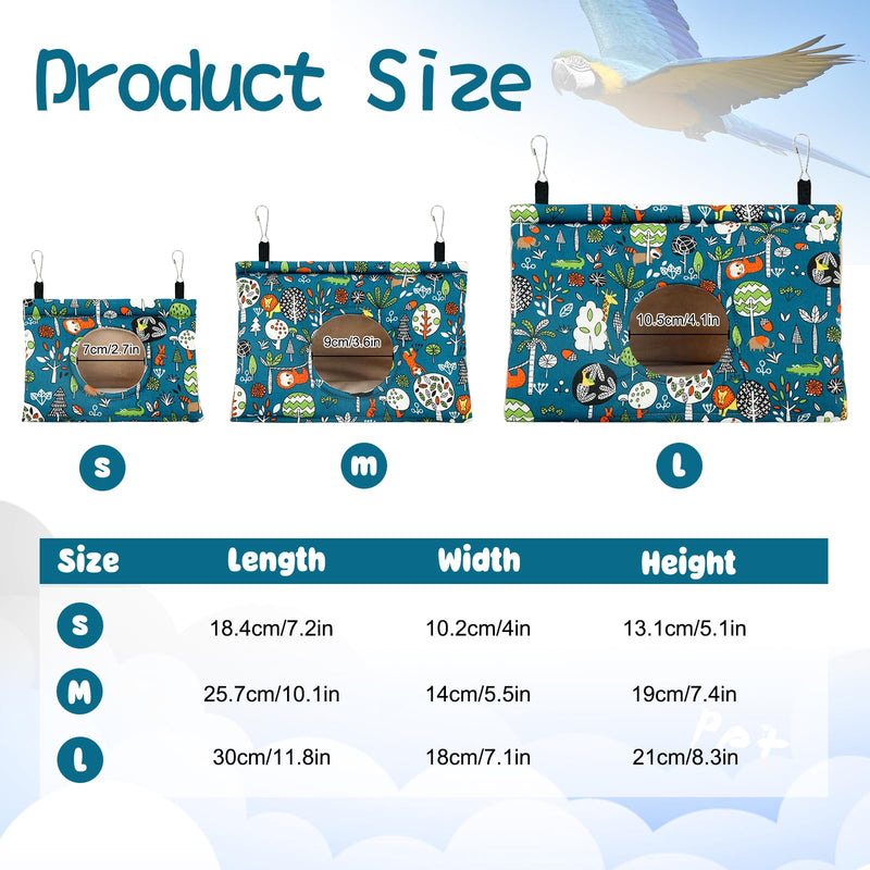Rypet Winter Warm Bird Nest House - Hanging Hammock Velvet Shed Hut Cage Plush Fluffy Birds Hideaway Sleeping Bed Fuzzy for Parrot Parakeet Cockatiels Budgies Lovebird Small（Blue） Small (Pack of 1) Blue - PawsPlanet Australia