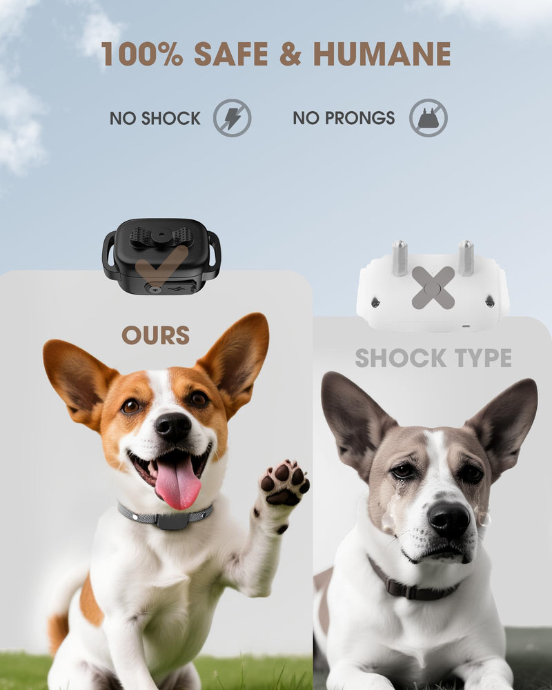 No Shock No Prongs Dog Training Collar, 100% Safe & Humane for Small Medium Dogs, Sound & 2X Strong Vibration(1-9) & Combo Mode (1-9), 2600Ft Remote Range E-Collar with Smart Power Mode?Black? Black - PawsPlanet Australia