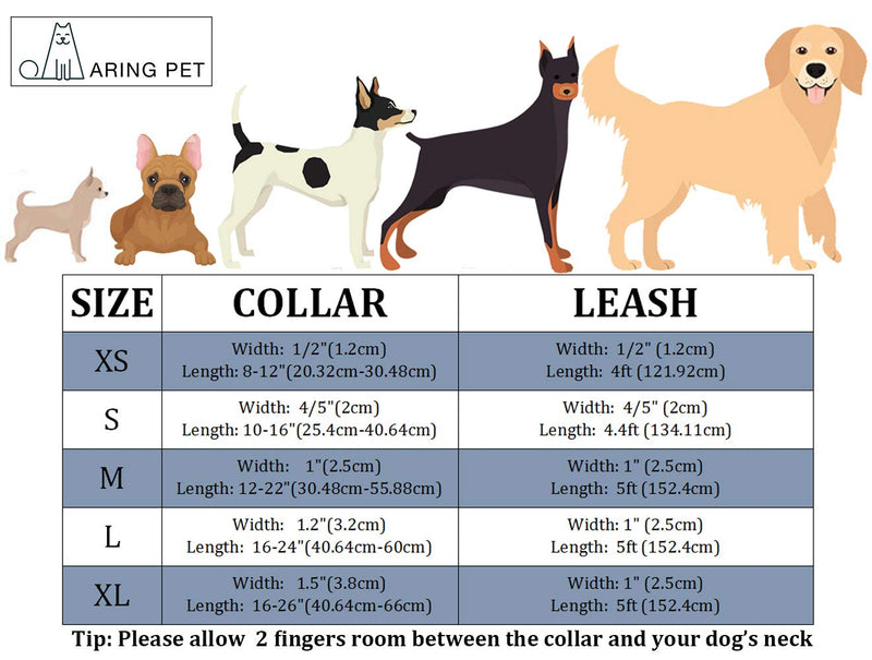 ARING PET Blue Dog Collar and Lead, Velvet Collar and Leash Set, Comfortable Collar and Lead with Adjustable Metal Buckle for Boys&Girls Dogs, Medium M - PawsPlanet Australia