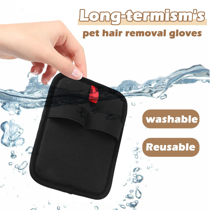 QQM 2026 Upgraded Pet Hair Remover Glove, Double-Sided Reusable Electrostatic Grooming Mitt for Cats & Dogs, Effective Fur Removal from Furniture, Couch, Carpet, Clothes, Bed & Car Seats