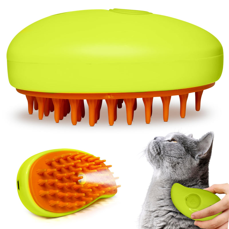 New 2024 Misty Brush Cat - Multifunctional Pet Grooming Comb with Steam, Advance Mist Technology for All Pets, Cat Steam Brush for Shedding and Grooming, Steam Pet Brush for Cats and All Pets (Green) Green - PawsPlanet Australia