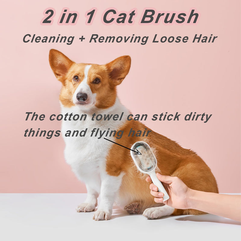 Water Brush for Cats Dogs, 4 in 1 Pet Grooming Brush, Cat Bath Brush, 2 in 1 Cleaning Brush Cat, Wet Cat Comb, Pet Hair Removal Comb with Water Tank, Sticky Brush 2.0 for Cats (Towels Not Included) Blue - PawsPlanet Australia
