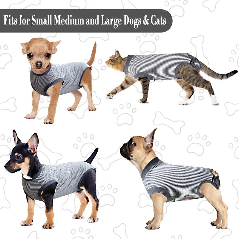 Dog Recovery Suit, Medium Dog Surgical Recovery Suit, Dog Surgery Recovery Suit for Male Neuter, Dog Spay Recovery Suit Female, Anti Licking Dog Recovery Onesie, Gray, M Medium (Back 14.6'', Chest 14''-17'') - PawsPlanet Australia
