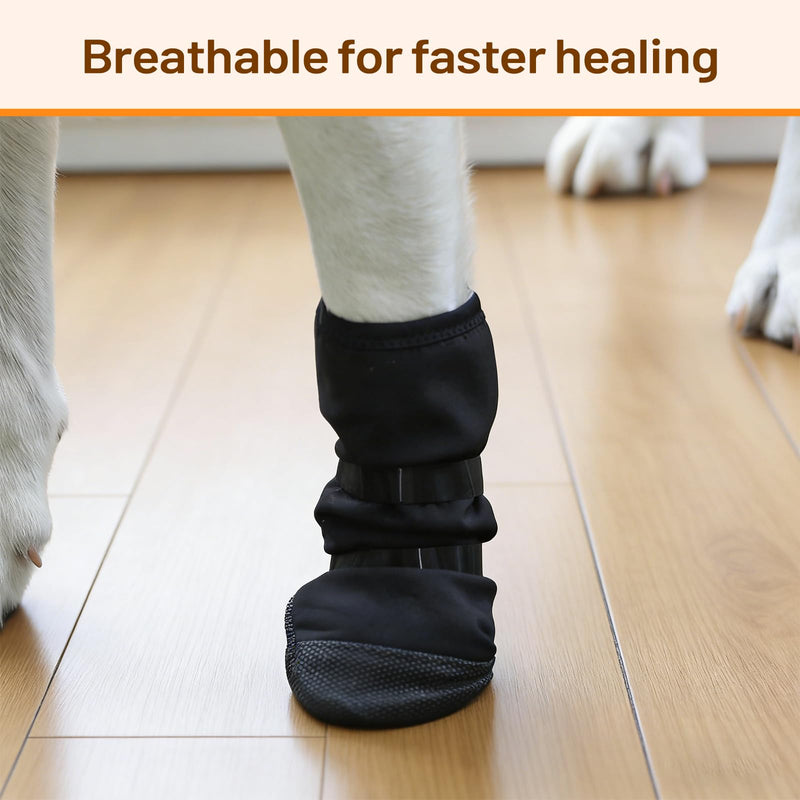 Dog Recovery Boot for Injured Paws - Breathable Dog Shoes with Non-Slip Sole & Self-Adhesive Strap, Dog Bootie to Protect Wounds from Licking, Dirt, and Infection - for Small to Medium Dogs XL