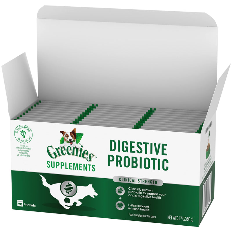 GREENIES Supplements Digestive Probiotic for Dogs Supplement Powder, 1 g. Packets, 90 Pack 90 Count - PawsPlanet Australia