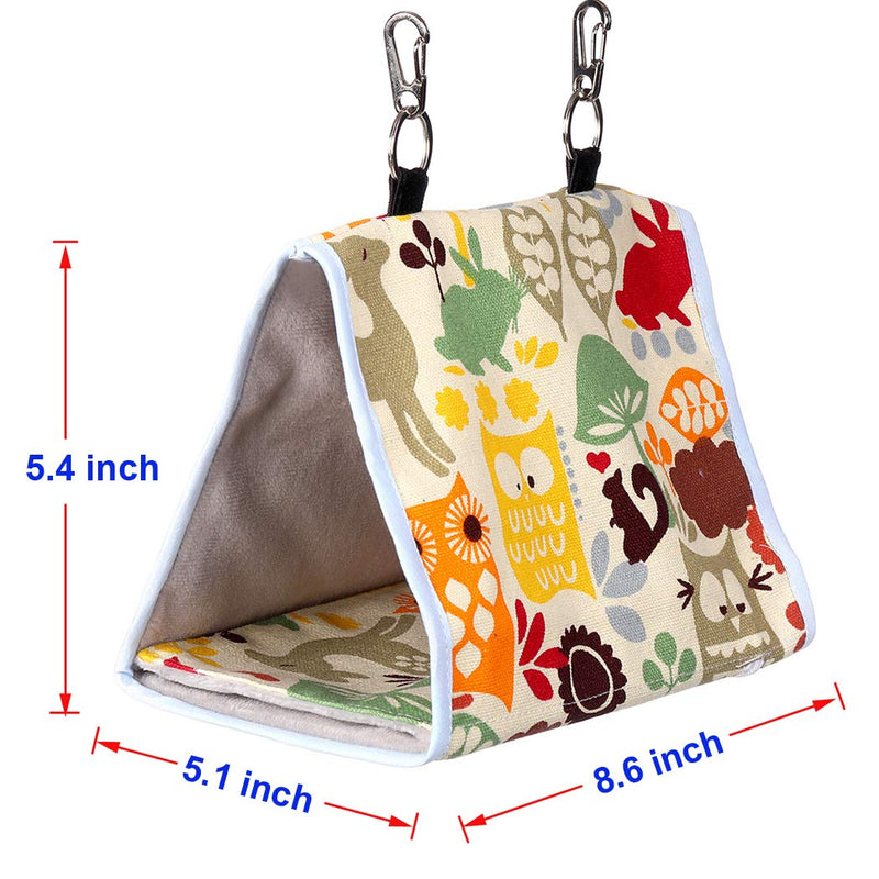 Bird Nest Snuggle Hut,Parrot Habitat Cave Hanging Tent for Small Medium Parrots Budgies Eclectus Parakeet Cockatiels Lovebird African Grey (Yellow Owl, S) Yellow Owl