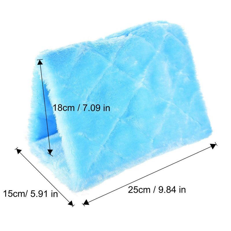 MOACC Winter Warm Bird Nest House Shed Hut Hanging Hammock Finch Cage Plush Fluffy Birds Hut Hideaway for Hamster Parrot Macaw Budgies Eclectus Parakeet Cockatiels Cockatoo Lovebird (M, Blue) M