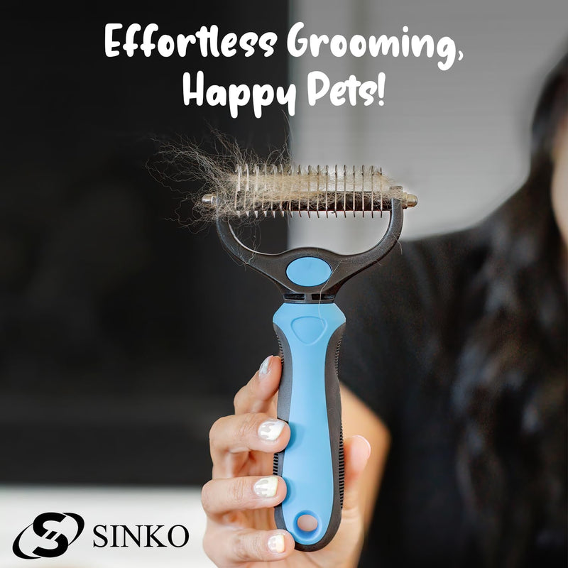 Sinko Undercoat Rake and Brush for Dogs and Cats - Deshedding Tool for Double Coats, Shedding Control (Brush and Comb) Brush and Comb - PawsPlanet Australia