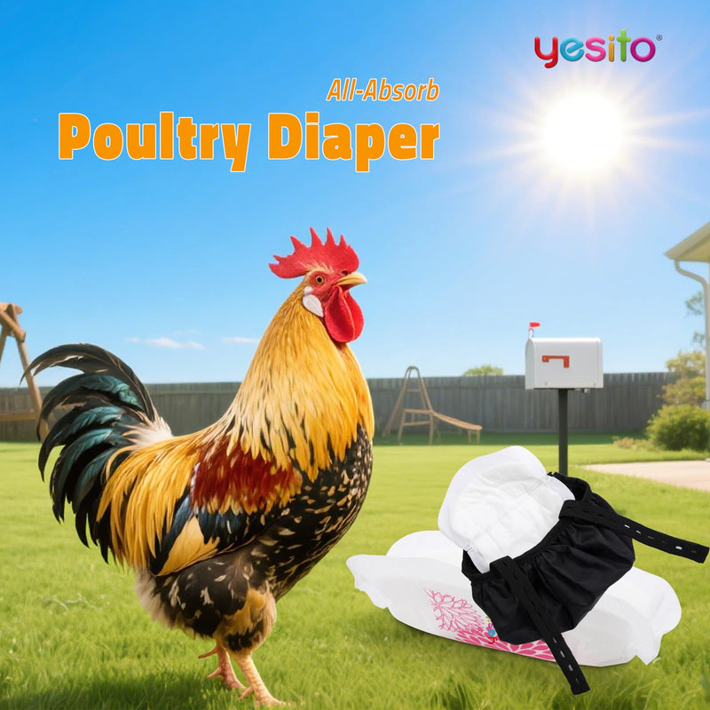 Adjustable Chicken Harness Diaper (5.4ft Leash) – Breathable & Washable Secure Training for Hens, Ducks & Chicks | Outdoor Walking & Discipline Solution (Months, Pink) Medium