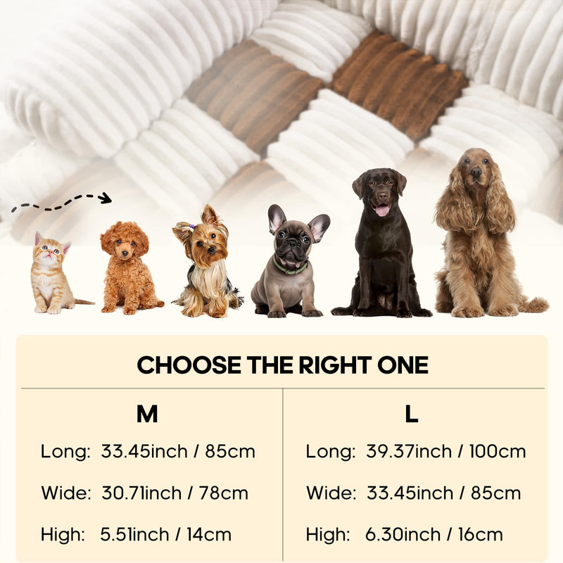 Dog Couch Bed, Thick Flannel Dog Couch Cover Protector, Washable Pet Couch Covers for Sofa, Non-Slip Couch Covers for Dogs, Pet Bed Mat for Couch (Brown, M-33.45 x 30.71 inch) Brown - PawsPlanet Australia