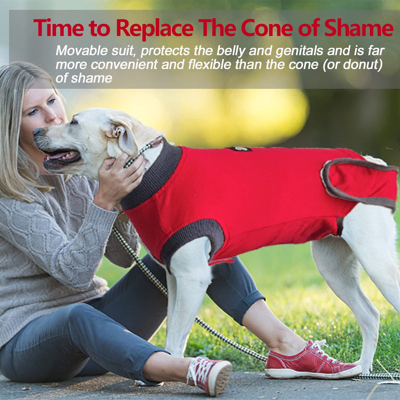 Dog Recovery Suit Body Suit After Surgery Dog Onesie Cone Alternatives Spay Neuter Suit Surgical Recovery Suit for Female Male Dogs (XXX-Large, Red) XXX-Large - PawsPlanet Australia