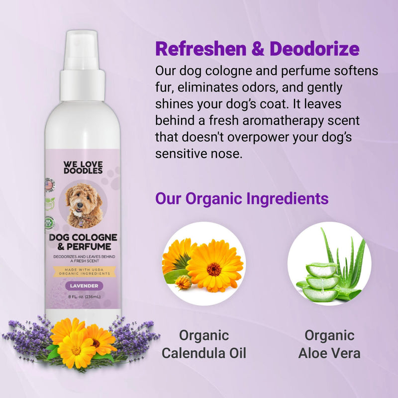 We Love Doodles Dog Face Comb and Dog Cologne & Perfume Bundle - Fine Tooth Flea Comb for Dogs and Tear Stain Remover Metal Comb - Deodorizing Pawfume for Pets, Organic, Long Lasting After Bath, Made - PawsPlanet Australia