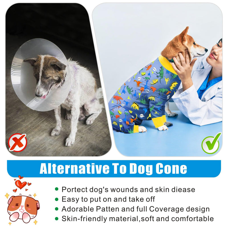 Recovery Suit for Dogs After Surgery - Large Medium Dog Pajamas Bodysuit, Full Body Onesie, Cone Alternative, Prevent Licking, Male Female 6XL NavyBlue