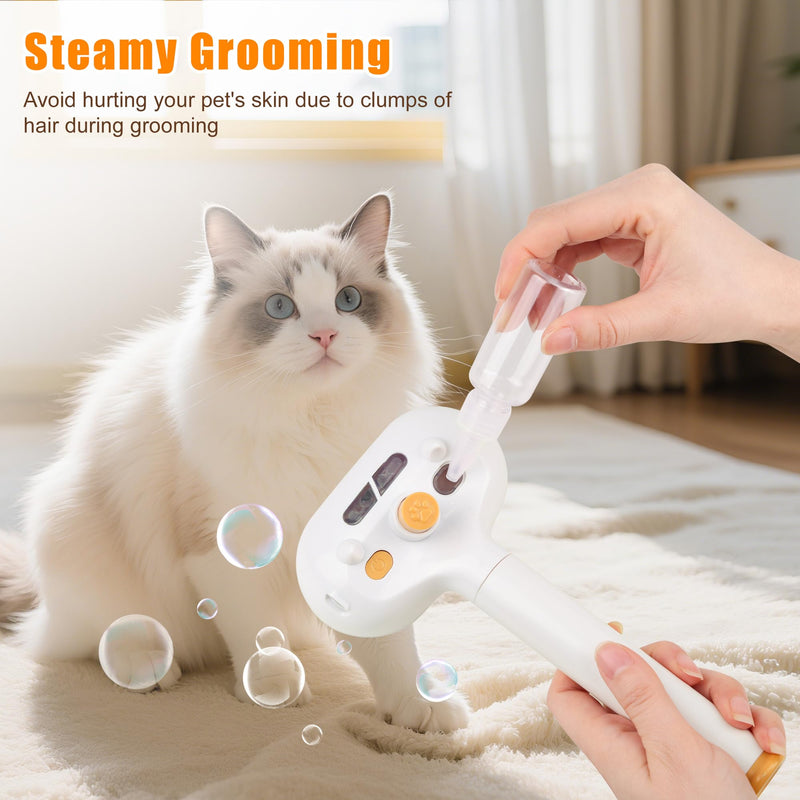 2026 New Upgrade 3-in-1 Pet Steam Brush - Dog Brush for Shedding & Cat Brushes for Indoor Cats - Skin-Friendly, Self-Cleaning Grooming Brush for Dogs & Cats - Hair Removal Tool