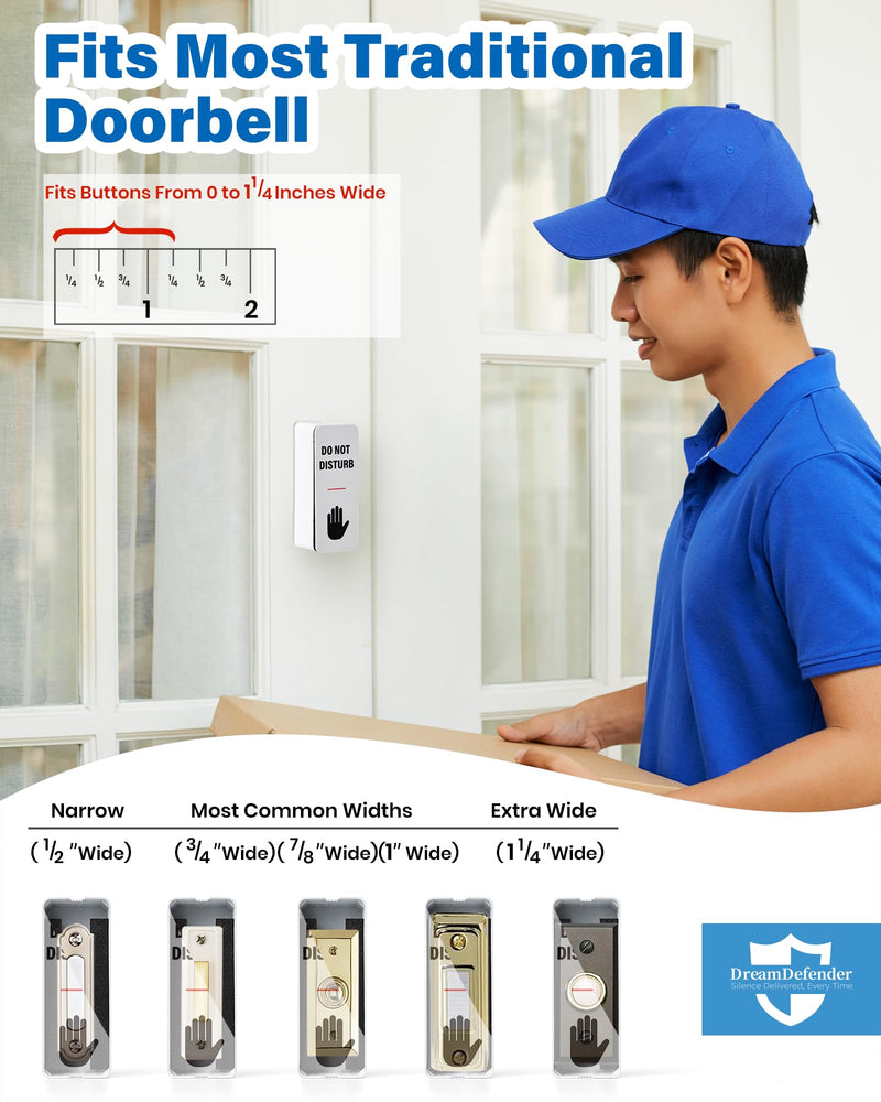 NapDefender Doorbell Cover Doorbell Button Cover, Dont Ring Doorbell Sign-Do Not Ring Doorbell Sign Please Do Not knock, No Solicitation Solutions for Uninterrupted Nap, Baby Sleep, Dog Barking White - PawsPlanet Australia
