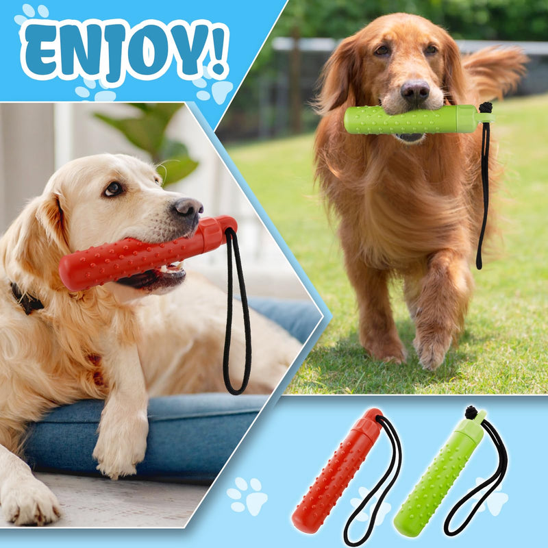 MEWTOGO Floating Dog Pool Toys - Interactive Fetching Dog Water Toys for Hiding Food, Lightweight TPR Bumper Toys with Rope for Summer Dogs Outdoor Training Playing, 2Pcs