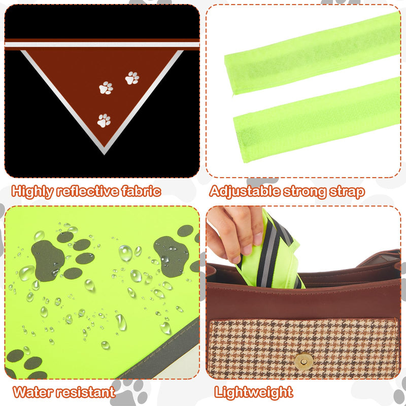 2 Pcs Reflective Dog Bandana Neon Orange Green High Visibility Dog Reflective Gear Dog Reflective Scarf Bib for Dog Camping Night Walking Off Leash Exploration Safety Accessories - PawsPlanet Australia