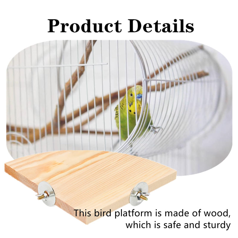 2 PCS Bird Wood Platform Sturdy Pet Platform Pet Perch Parrot Perch Fan Shaped Bird Perches Climbing Platform Bird Cage Accessories for Small Animals - PawsPlanet Australia