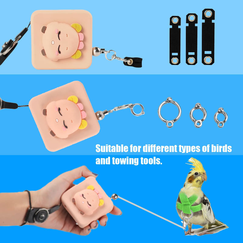 Bird Leash Bird Traction Rope Parrot Flying Rope Adjustable Small Animal Walking Harness 20FT/236IN with 6 Different Sizes of Soft Foot Ring (20FT, White cat) - PawsPlanet Australia