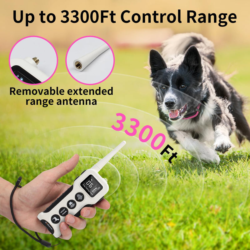 No Shock Dog Training Collar with Remote 3300ft Range, Vibrating Dog Collar, Vibration Collar for Small Medium Large Dogs, 9 Style Tones and Vibration Collar - PawsPlanet Australia