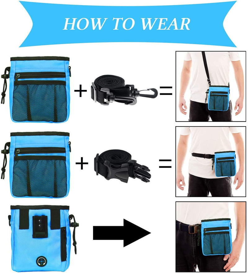 4-in-1 Dog Training Set, Puppy Training Treats- Dog Treat Training Pouch, Dog Whistle, Dog Doorbells, Dog Clicker, Ideal Gift for First Time Pet Owners, Training Dog Owners (Blue) Blue - PawsPlanet Australia