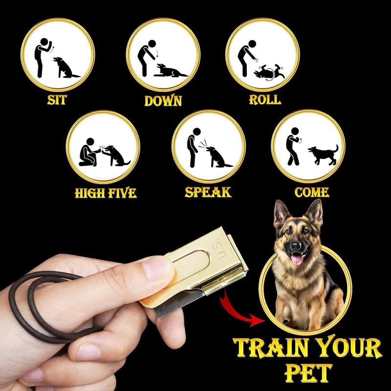 Mythrojan Brass and Steel Pet Training Clicker Puppy Dog Training Cricket Clicker U.S. Engraved WII Military Gear Metal Clicker Clicker (with Leather Gripper) - PawsPlanet Australia