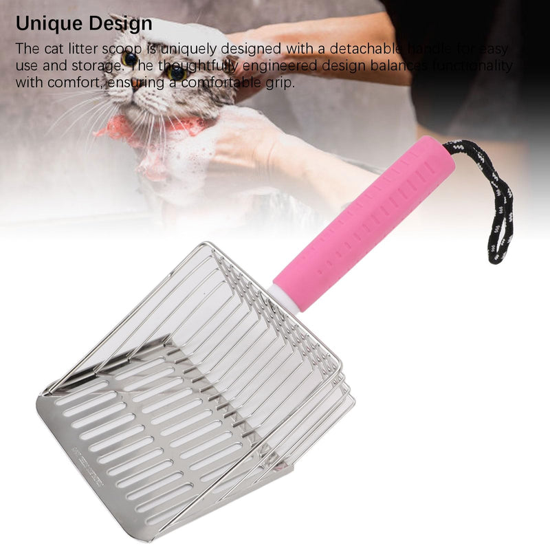 ASHATA Comfortable Handle Cat Poop Scoop with Unique Design, Wide Application for Pet Parents (PINK) Pink
