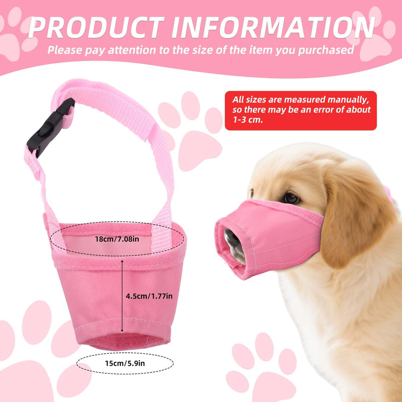 Muzzle for Small Dogs, Breathable Adjustable Anti-Biting Dog Barking Muzzle Pink Soft Anti-Chewing Puppy Mouth Cover for Chihuahua Poodles Pet Grooming Vet Visit - PawsPlanet Australia