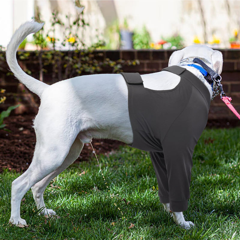 Kuoser XXL Dog Surgery Recovery Suit with Legs – Medical Bodysuit for Female Dogs, Elbow & Leg Wound Protector, Post-Surgery Front Leg Sleeve, Dog Protective Shirt - Grey