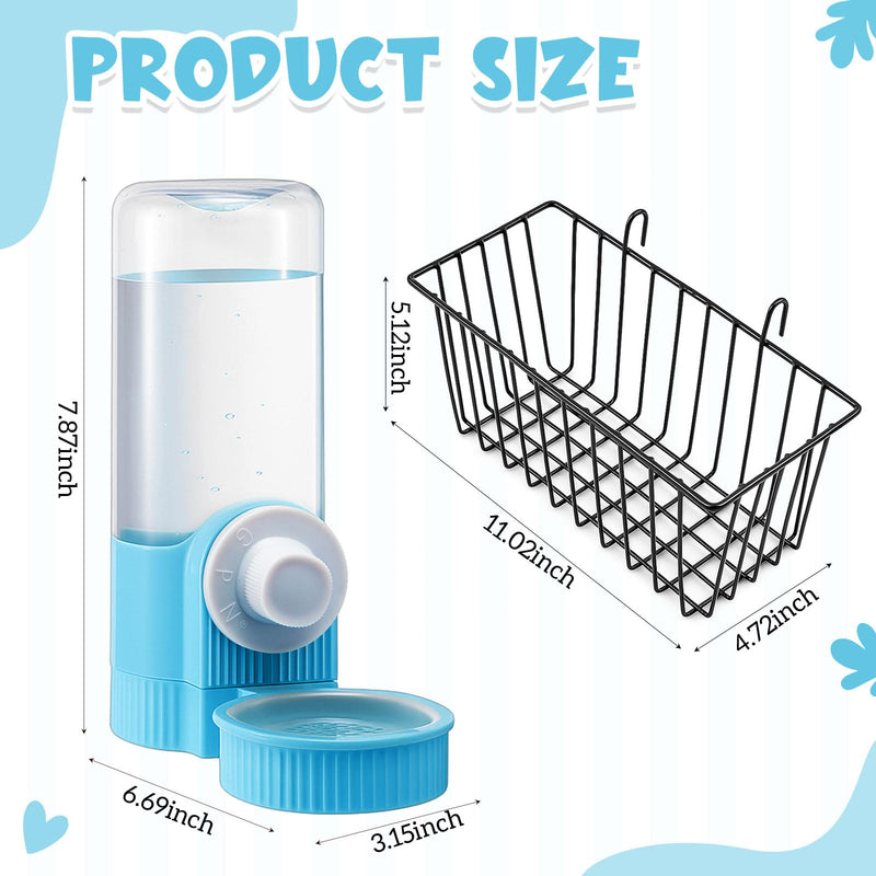 3 Pcs Rabbit Feeder Set Rabbit Water Dispenser & 2 Bunny Hay Feeder Rack with Metal Frame, Food and Water Solution for Rabbits, Guinea Pigs, Small Animals Cage Accessories - PawsPlanet Australia