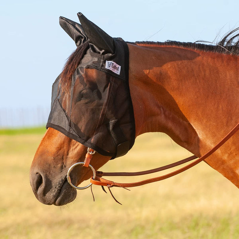 Cashel Quiet Ride Standard Warmblood Fly Mask with Ears (QRWBSE), Black