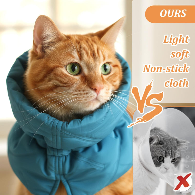 Cat Collar Lick Protection Cat - Soft Collar for Cats After Surgery, Adjustable Protection Against Licking & Scratching, for Cats and Small Dogs (Sky Blue, S) size - s