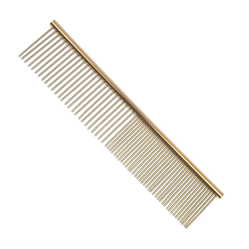 Pet Steel Comb Shears Professional Pet Grooming Comb Premium Stainless Steel Dematting Tool with Rounded Teeth for Dogs & Cats Best for Removing Knots,Tangles,Perfect for Long & Short Haired Pets Rose Gold - PawsPlanet Australia