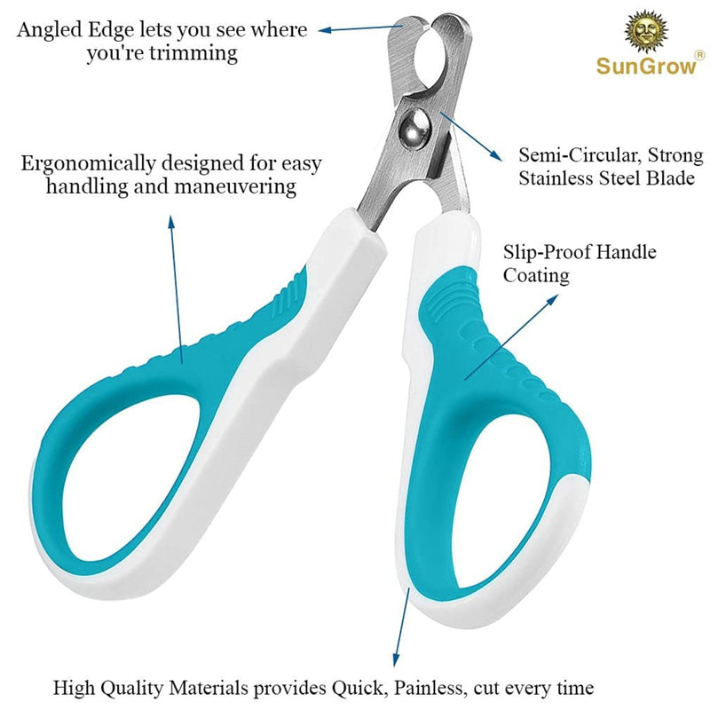 SunGrow Dog Nail Trimmer for Small and Medium Dogs, Cat Nail Claw Clipper, Non-Slip Handle, Professional Paw Grooming and Nail Care, Stainless Steel Blade - PawsPlanet Australia