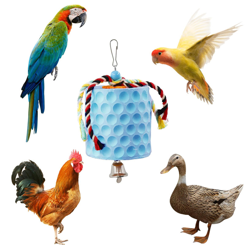Bird Beak Grinding Stone, KABASI Parrot Chew Toys Calcium Stone with Bells, Chicken Coop Accessories, Cage Toys for Cockatiel Parakeet Budgies Hamster Chinchilla Rabbit African Grey Chick Poultry - PawsPlanet Australia