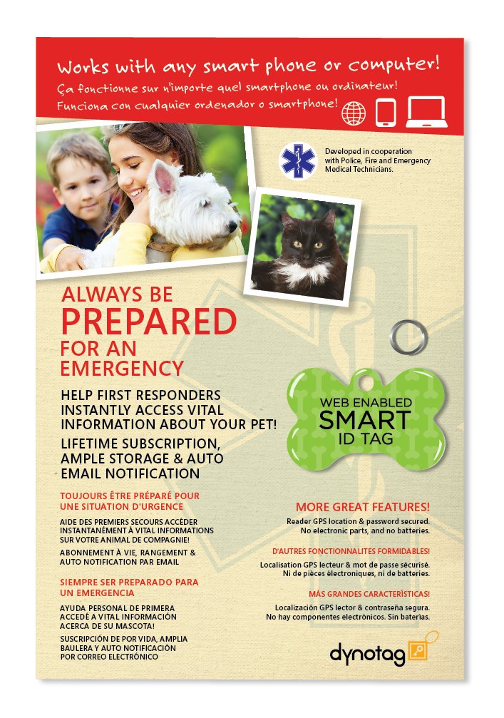 Dynotag Web/Location Enabled QR Code Smart, Deluxe Coated Steel Pet Tag - Play Series - Bone Green Classic - PawsPlanet Australia