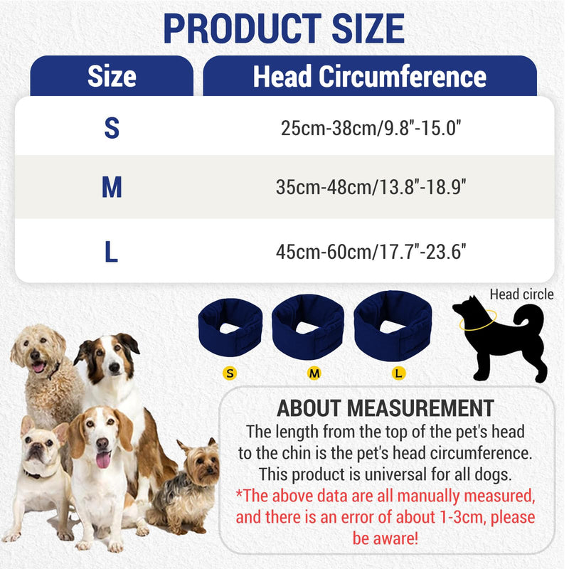 Dog Ear Cover,Dog Snood Ear Muffs Noise Protection,Ear Wraps Protectors Headband for Anxiety Relief,Calming Hoodie for Pet Neck and Ears Warmer,Soothing Head Cover Blue M