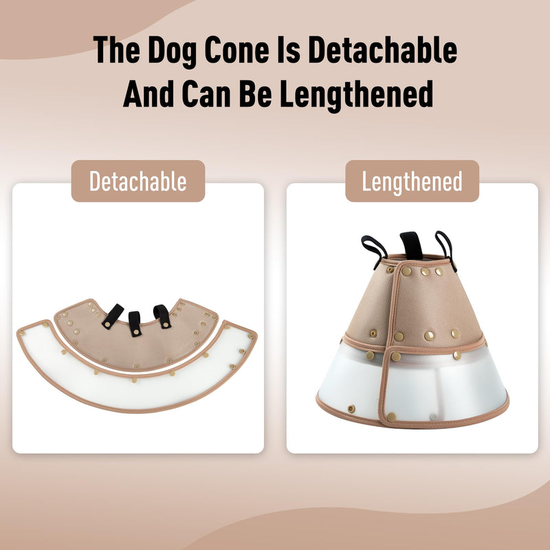 Soft Dog Cone Collar for Large Medium Small Dogs After Surgery, Adjustable Pet Recovery E-Collar, Elizabethan Collar for Dogs and Cats, Tan X-Small XS - PawsPlanet Australia
