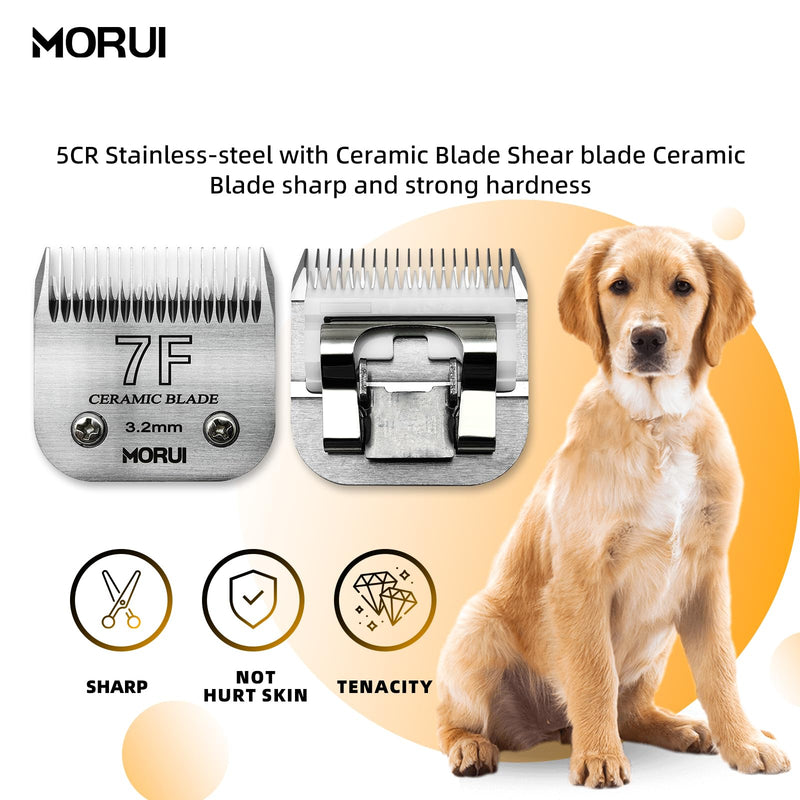 Pet Dog Grooming Clipper Replacement Blade，Detachable Ceramic Blade，Compatible with Most Andis,Oster A5 Wahl KM Series Clippers Size 7F Cut Length 1/8"(3.2mm)