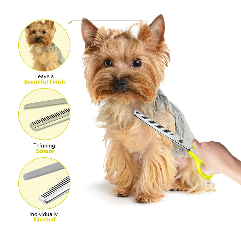 Laazar Dog thinning shears for dogs - Sharp Stainless Steel Blades with Colorful Handles, Safe and Easy-to-Use With Beautiful results, Long Lasting dog grooming thinning shears - PawsPlanet Australia